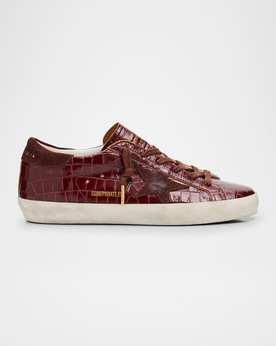 Golden Goose Superstar Croco Embossed Leather Low-Top Sneakers | Neiman Marcus