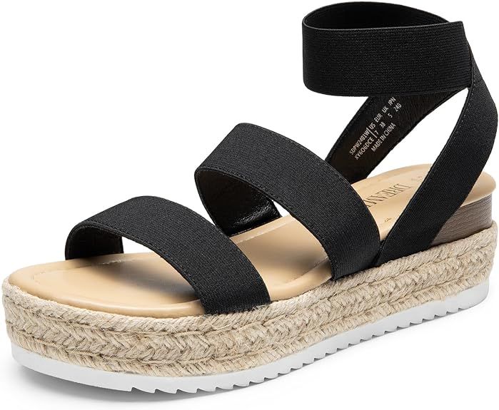 DREAM PAIRS Platform Sandals for Women，Women's Comfortable Espadrille Wedge Sandals, Open Toe S... | Amazon (US)