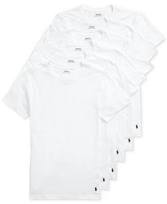 Polo Ralph Lauren Men's 5+1 Bonus Pack Classic-Fit Crewneck Undershirts Pack - Macy's | Macy's
