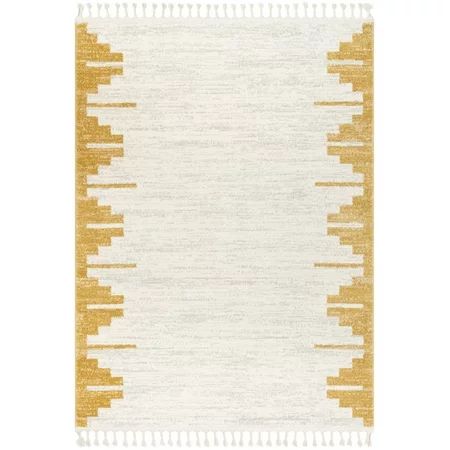 Well Woven Serenity Carly Nordic Solid & Striped Gold 5'3" x 7'3" Area Rug | Walmart (US)