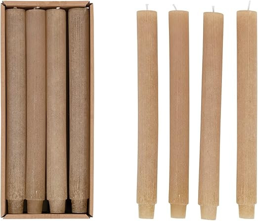 Creative Co-Op Unscented Pleated Taper Candles in Box, Set of 12 | Amazon (US)
