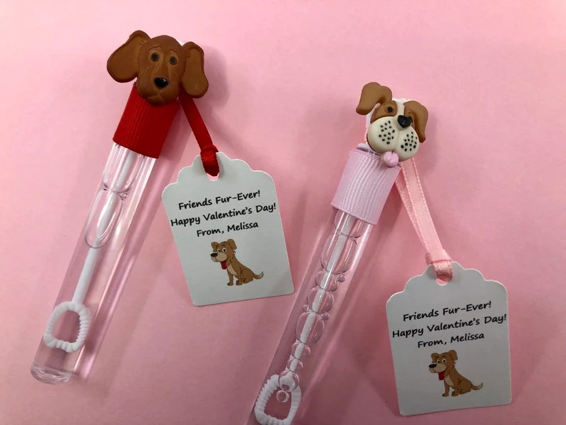 Valentine's Class Favor Dog Valentine Bubbles Class - Etsy | Etsy (US)