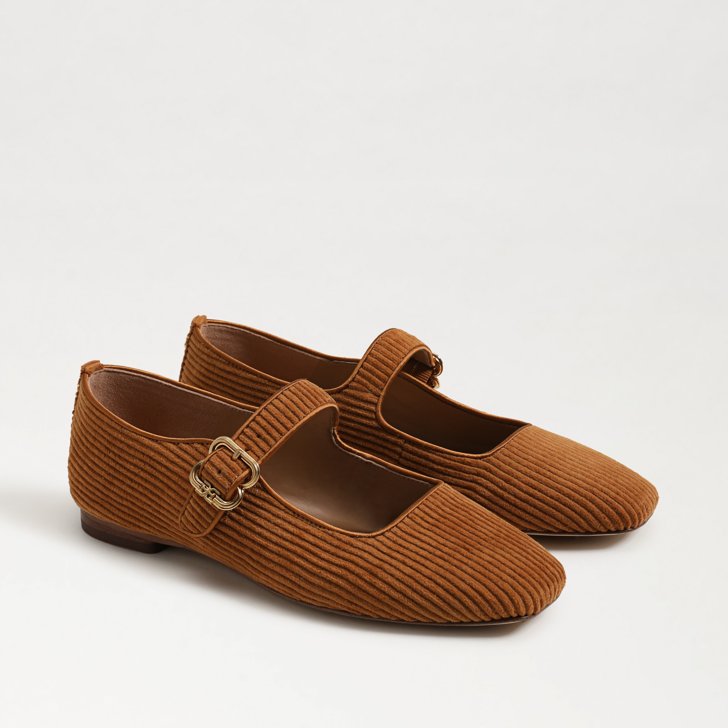 Sam Edelman Michaela Mary Jane Flat Harvest Brown Corduroy | Sam Edelman