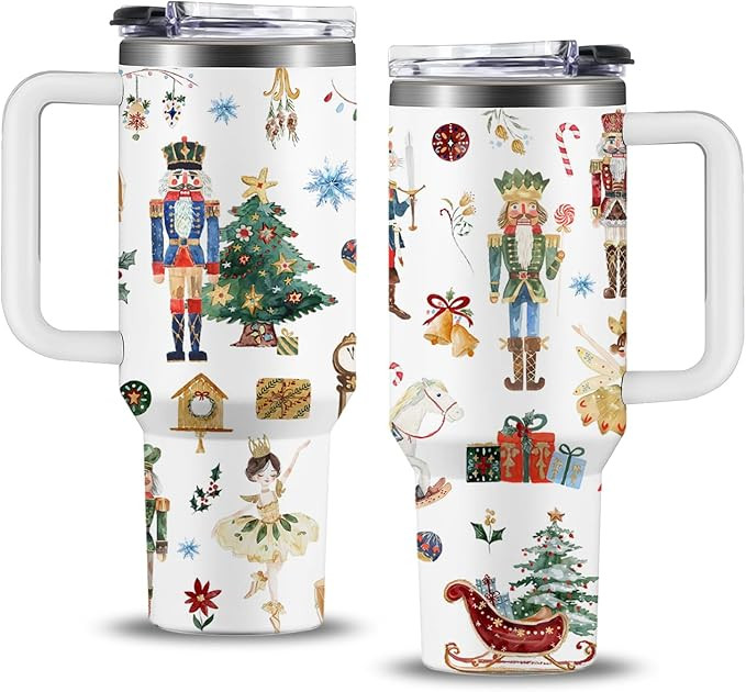 Christmas Nutcracker 40oz Tumbler with Handle and Straw, Nutcracker Gifts for Christmas Travel Mu... | Amazon (US)