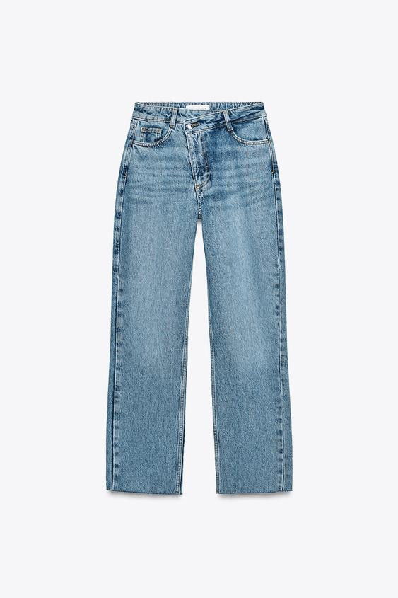 JEANS Z1975 STRAIGHT HIGH-WAIST CROSSOVER WAIST | Zara UK
