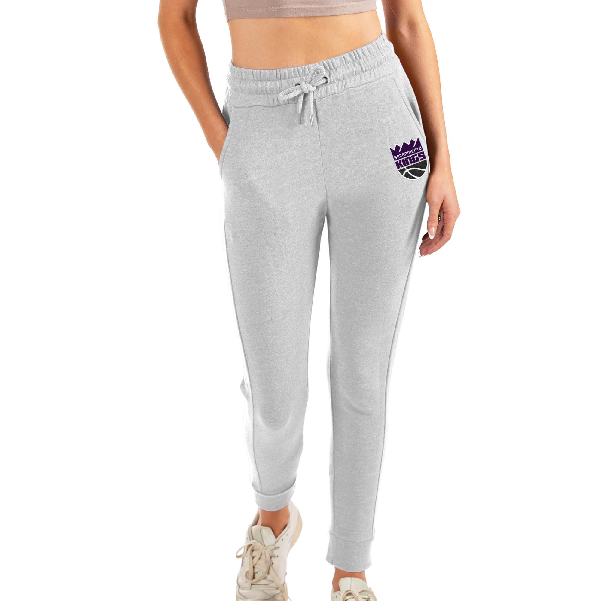 Women's Sacramento Kings Antigua Heathered Gray Action Jogger Pants | NBA store