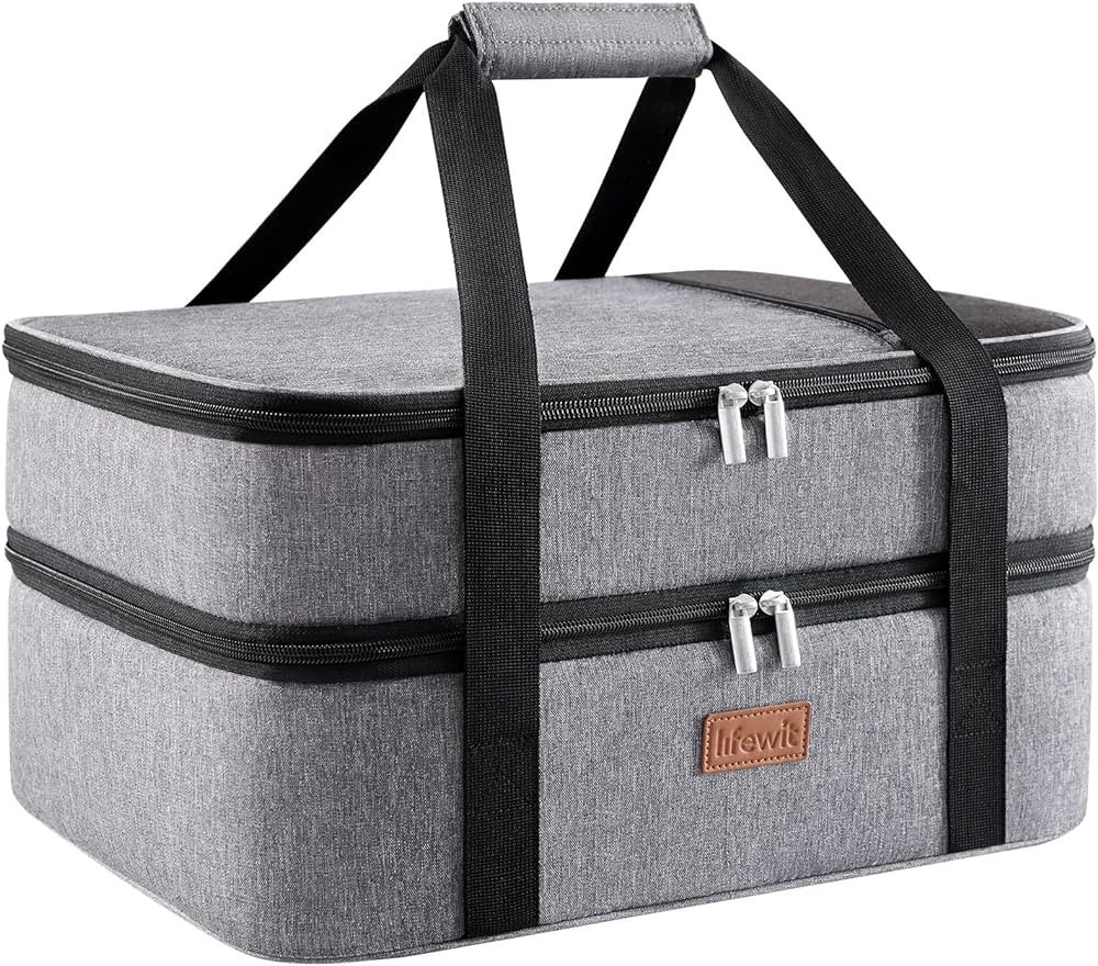 Lifewit Double Decker Insulated Casserole Carrier for Hot or Cold Food, Casserole Dish Carrying C... | Amazon (US)