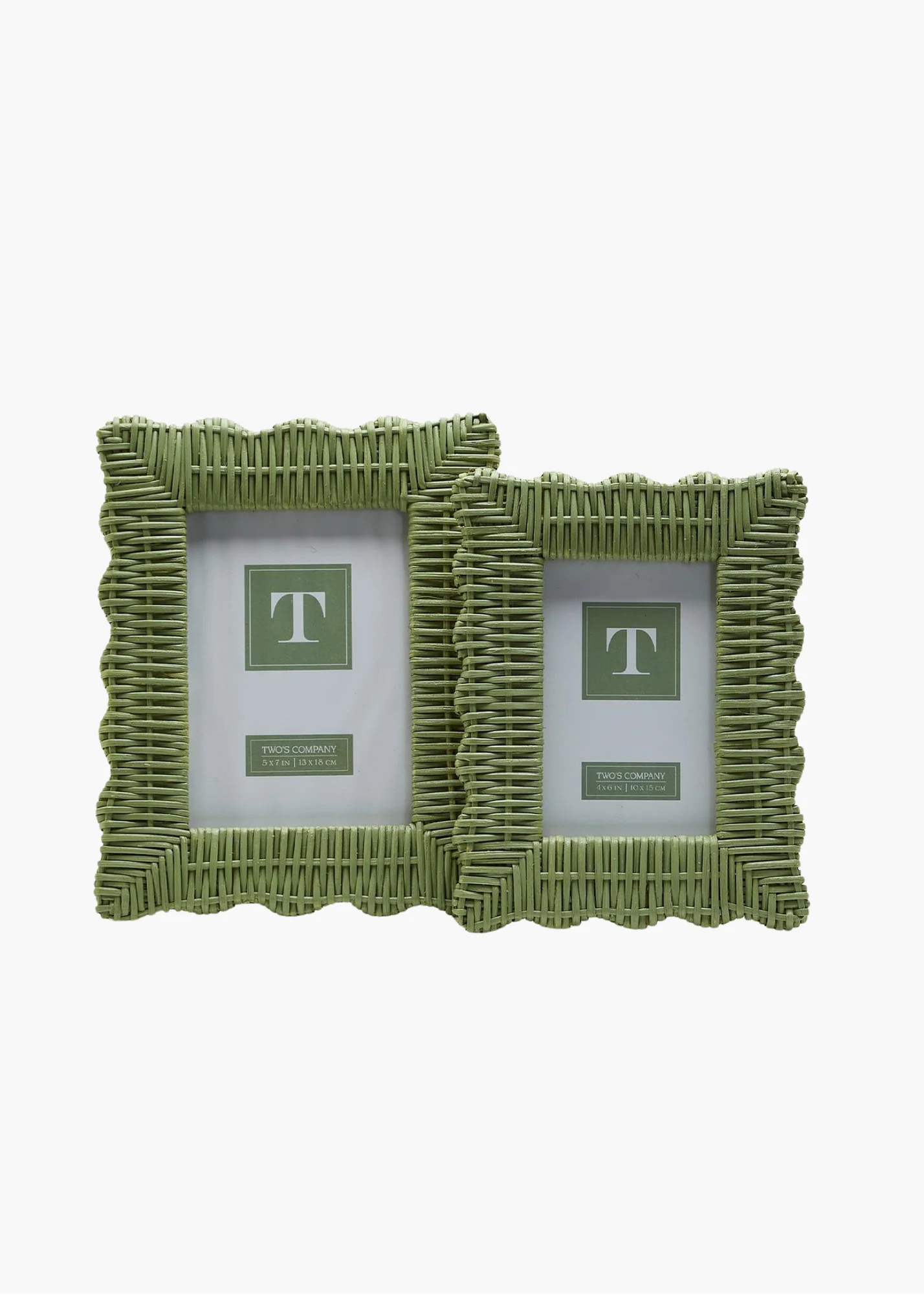 Wicker Weave Frame in Green | Poppy and Pink