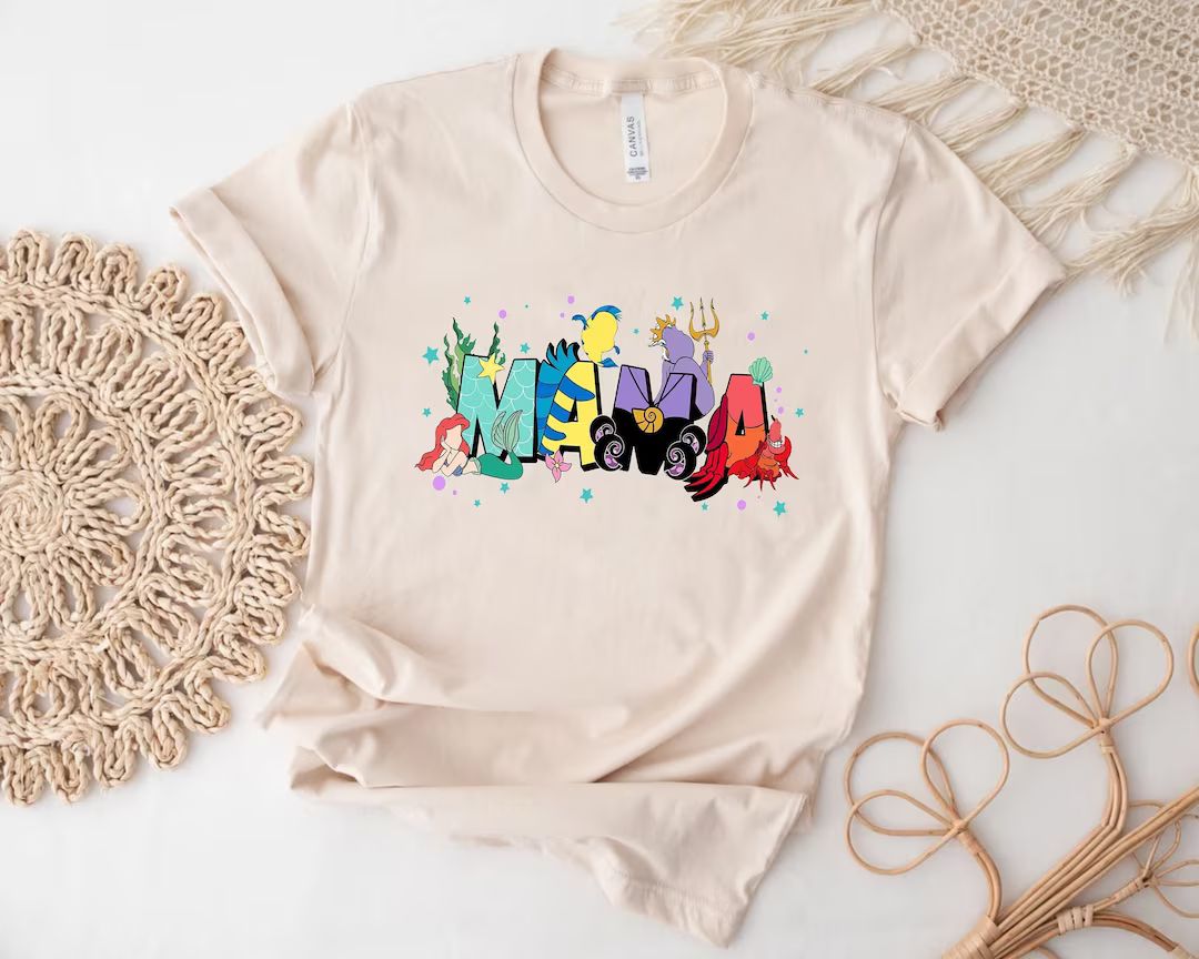 The Little Mermaid Disney Mama Shirt, Disney Mother's Day, Gift for Mom, Disneyland Trip Tee - Et... | Etsy (US)