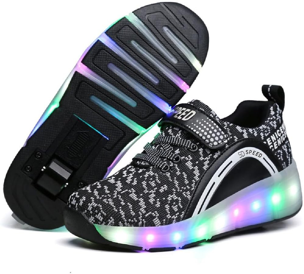 SDSPEED Kids Roller Skate Shoes with Single Wheel Shoes Sport Sneaker LED | Amazon (US)