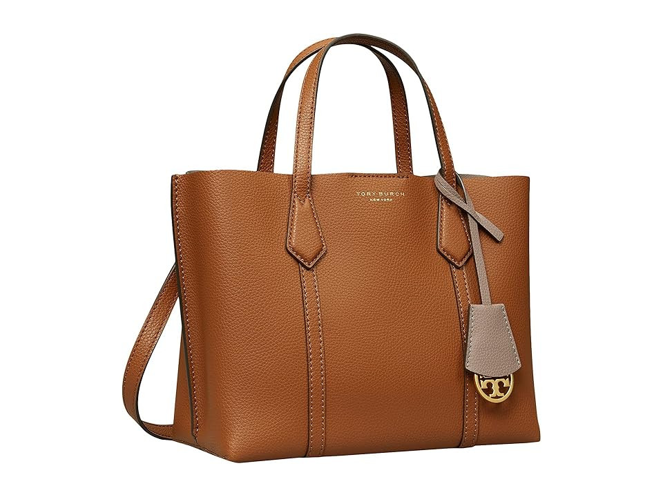 Tory Burch Perry Small Triple Compartment Tote Tote Handbags Light Umber, Leather | Zappos