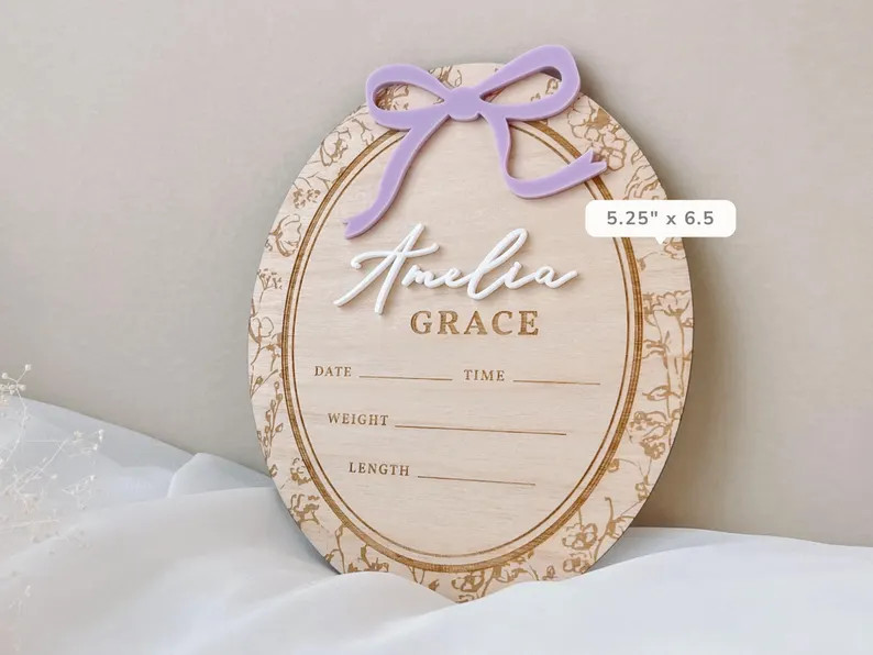 Baby Name Sign for Hospital Baby Girl Sign Hospital Keepsake Newborn Gift Birth Stat Sign Baby Na... | Etsy (US)