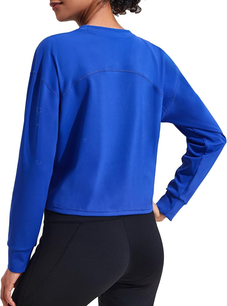 PINSPARK Women's Workout Crop Tops Long Sleeve Yoga Shirts Casual Athletic Running T-Shirts Gym T... | Amazon (US)