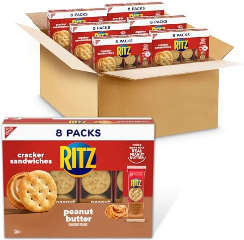 RITZ Peanut Butter Sandwich Crackers, Lunch Snacks, 48 Snack Packs (6 Boxes, 6 Crackers Per Pack) | Amazon (US)