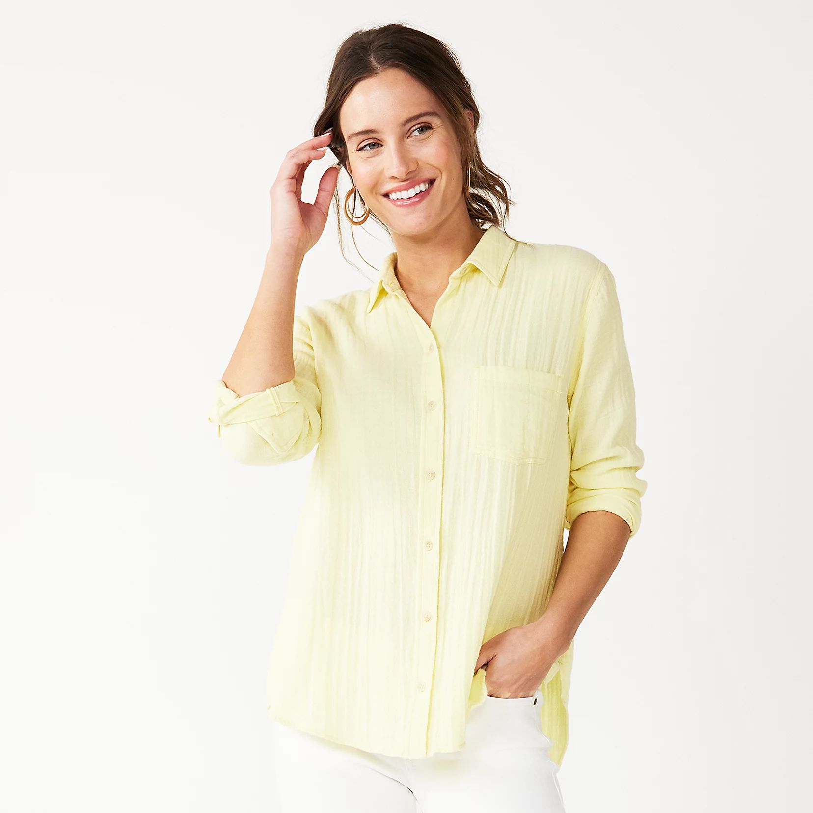 Women's Sonoma Goods For Life® Essential Everyday Button-Down Shirt | Kohl's