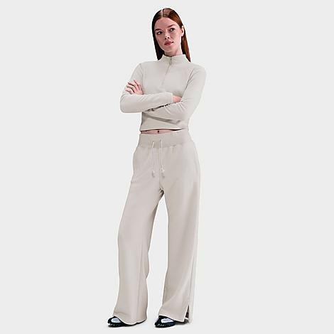 Nike Women's Sportswear Phoenix Fleece Plush High Wide-Leg Cozy Fleece Pants in Light Bone/Sail Size: 2XL | JD Sports (US)