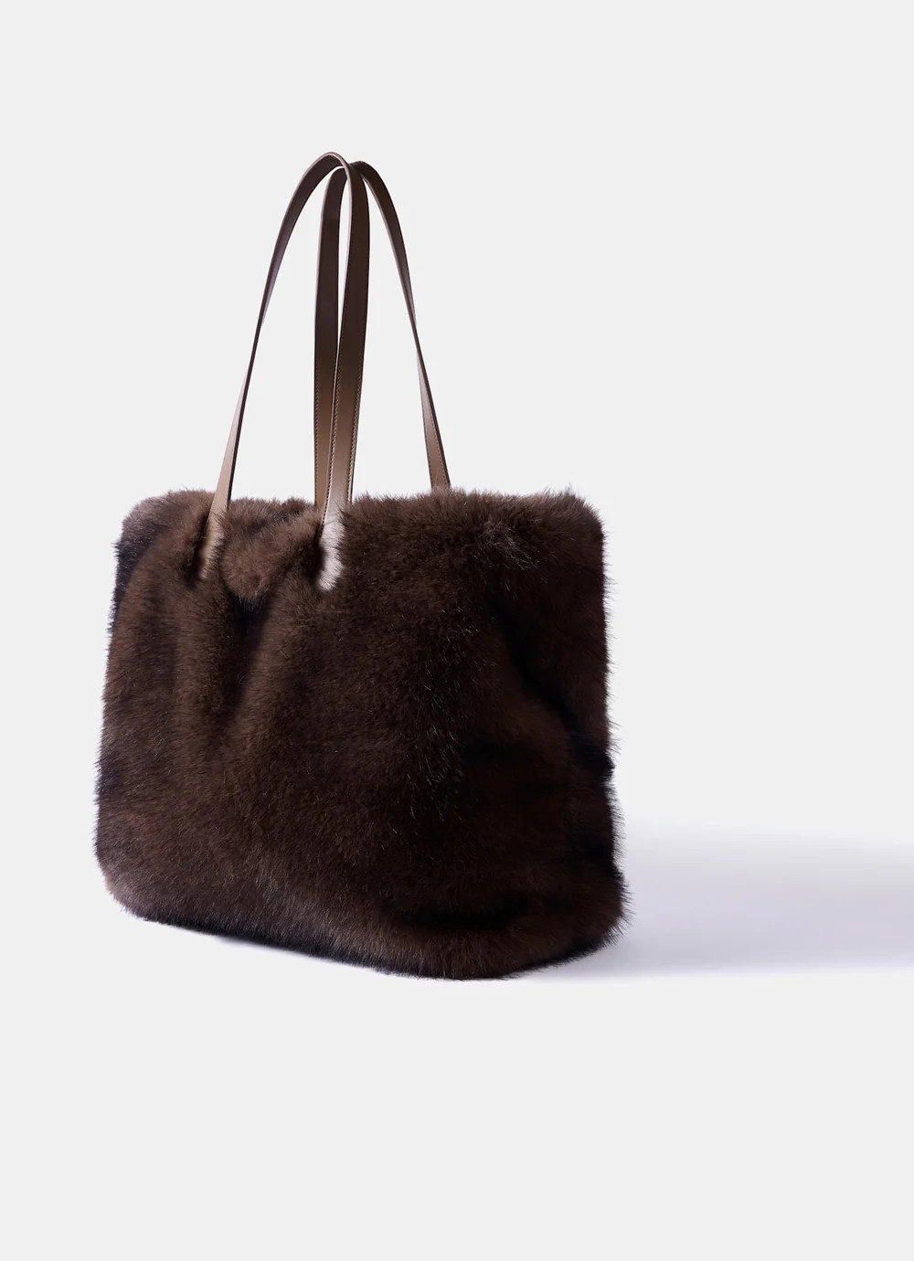 Millie Brown Faux Fur Tote Bag | Mint Velvet