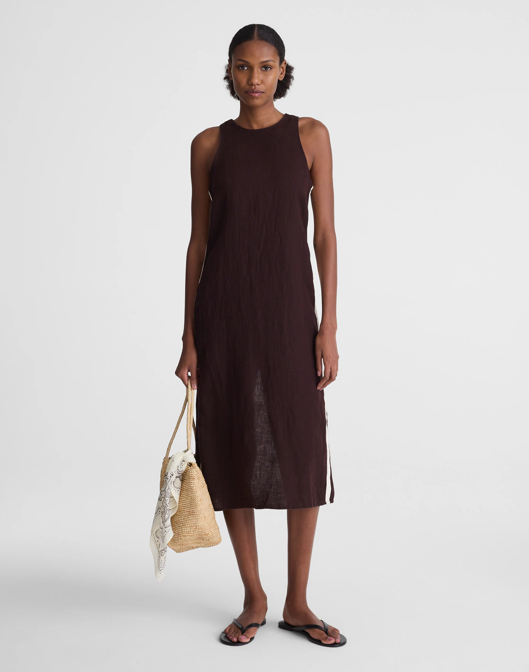 The Elena Midi Dress in 100% Linen | Madewell