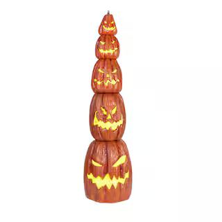 Home Accents Holiday 8 ft. Giant Sized LED Jack-O-Lantern Stack 22PA08811 - The Home Depot | The Home Depot