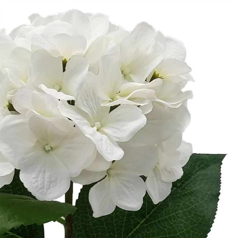Mainstays Indoor Artificial Hydrangea Flower Stem, White Color, Assembled Height 24" | Walmart (US)