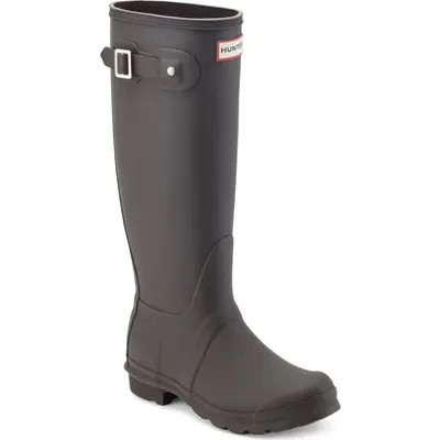 Hunter Original Tall'Rain Boot in Black Matte/Black at Nordstrom, Size 9 | Nordstrom