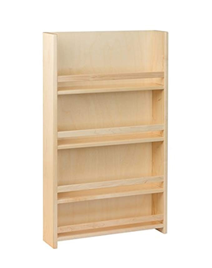 Century Components SRAS15PF Wood Door Mount Kitchen Spice Rack Organizer, 15" | Amazon (US)