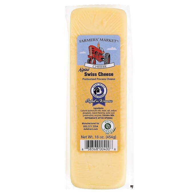 Farmers’ Market Wisconsin Alpine Swiss Cheese | The Pounder 1 Lb of Wisconsin Cheese for Shredd... | Amazon (US)