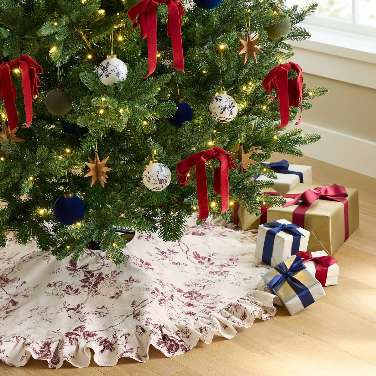 Set of 3 Patterned Ceramic Ornaments White/Blue - Threshold™ designed with Studio McGee | Target