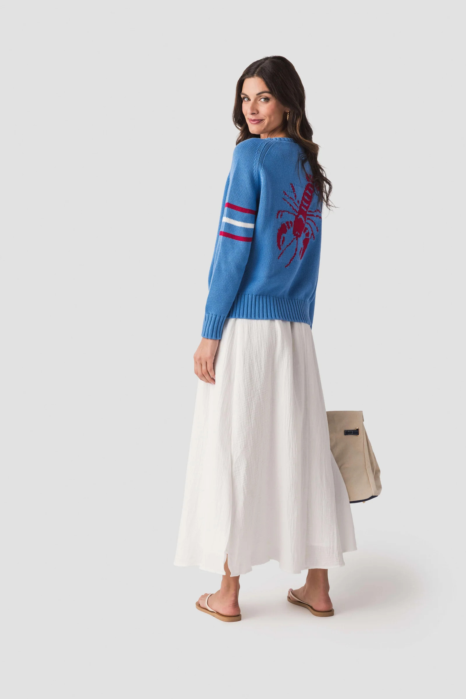 Pink Pineapple Lobster Campus Sweater | Social Threads