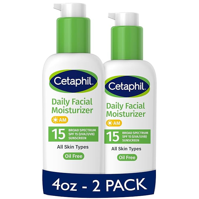 Cetaphil Daily Facial Moisturizer SPF 15, 4 Fl Oz, Gentle Facial Moisturizer for Dry to Normal Sk... | Amazon (US)