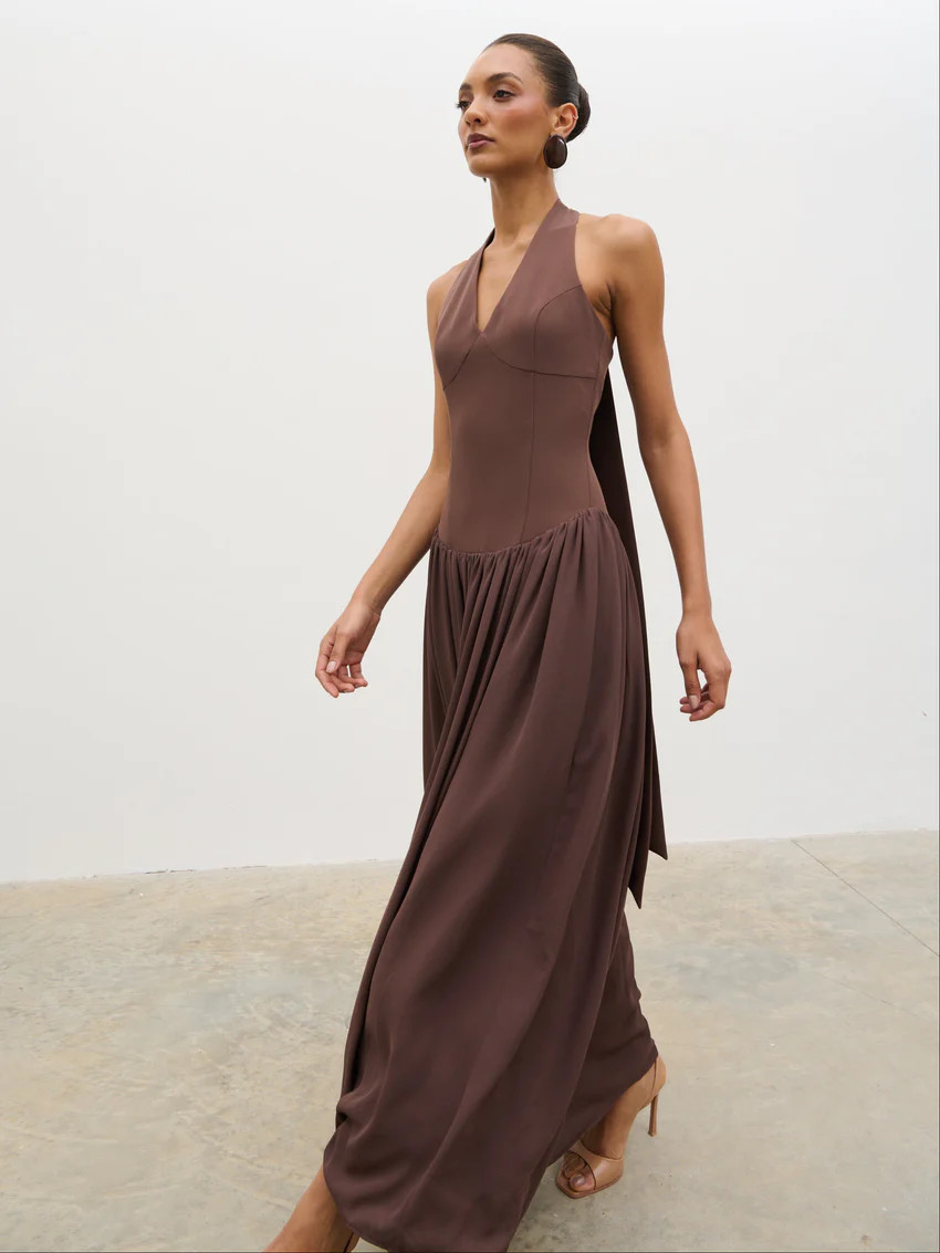 Isadora Drop Waist Maxi Dress | Pretty Lavish (UK)