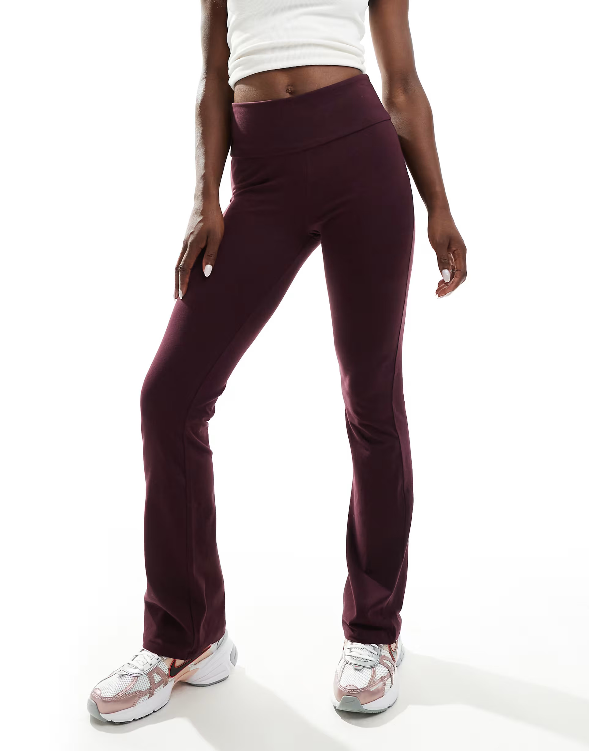 Cotton:On Bella bootleg pant in burgundy | ASOS (Global)