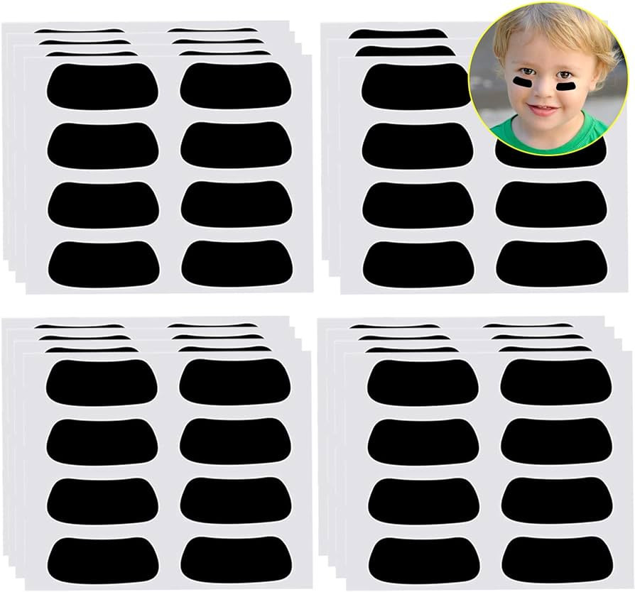 60 Pairs Eye Black Stickers for Kids Customizable Sports Face Eyeblack Sticker for Football Baseb... | Amazon (US)