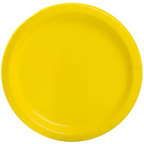 Way to Celebrate! Neon Yellow Paper Dinner Plates, 9in, 20ct | Walmart (US)