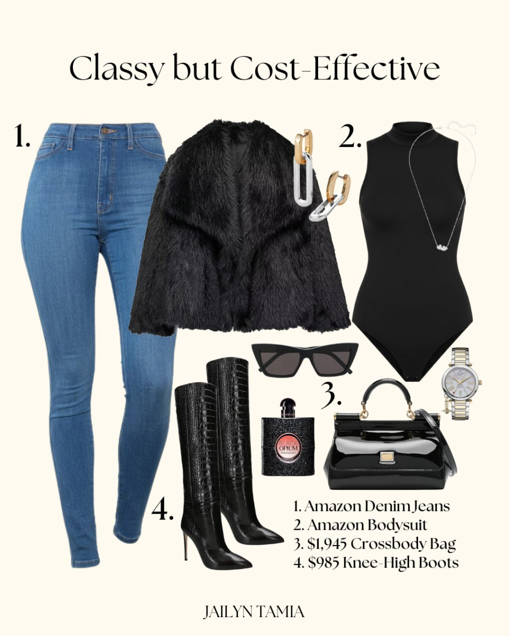 Classy But Cost-Effective 

// Classy, Classy Outfit, Classy Clean Chic, Classy Dress, Trending, Trendy, Trendy Outfits, Casual, Casual Outfits, Casual Chic, Comfy Casual, Chic Casual, Womens Casual Outfit, Casual Style, Fashion, Outfits, Outfit Ideas, Outfit Inspo, Winter Outfit, Winter Outfits, Winter Outfits Women, Faux Fur Coat, Bodysuit, Skinny Jeans, Knee High Boots, Womens Sunglasses, Crossbody Bag, Accessories, Jewelry, Watches Women, Earrings, Necklace, Perfume 

 #LTKootd #LTKSeasonal #LTKFindsUnder100