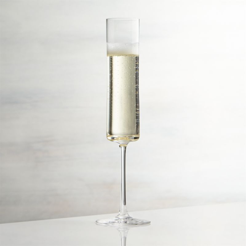 Edge Square Champagne Glass Flute + Reviews | Crate & Barrel | Crate & Barrel