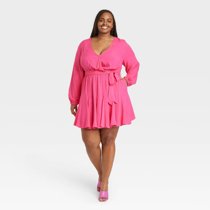 Women's Balloon Long Sleeve Woven Dress - Ava & Viv™ | Target