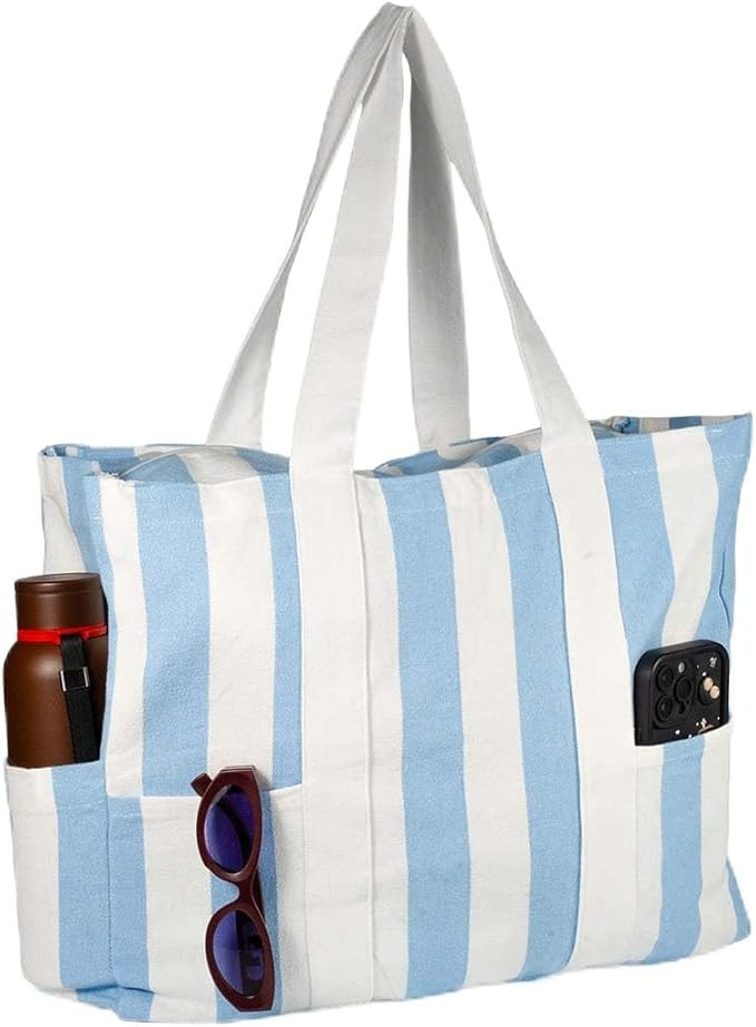 Folkulture Beach Bags for Women Large Waterproof Beach Tote Bag Zipper Beach Bags | Amazon (US)