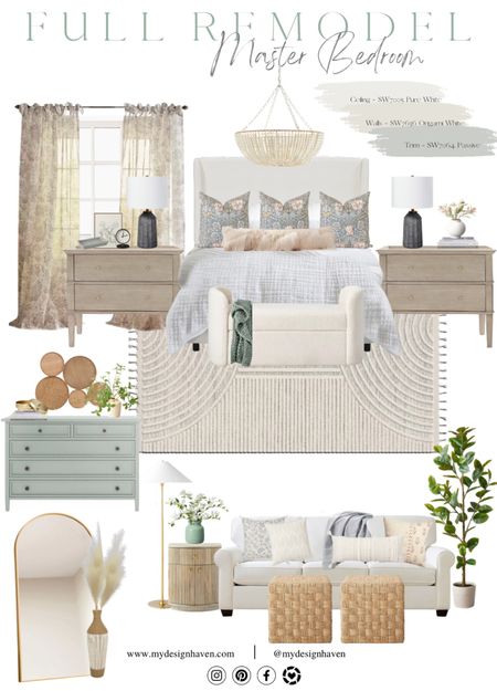 ✨Master Bedroom Makeover✨ are you swapping decor pieces for the fall? We are too! Patterns and texture are a great way to create a serene feel to your home. For this design, we kept the bedroom light and airy adding in a variety of patterns from the pillow to the rugs, and texture in the elongated throw pillow. That beaded chandelier is simply 👌🏼. 

#LTKstyletip #LTKFind #LTKhome