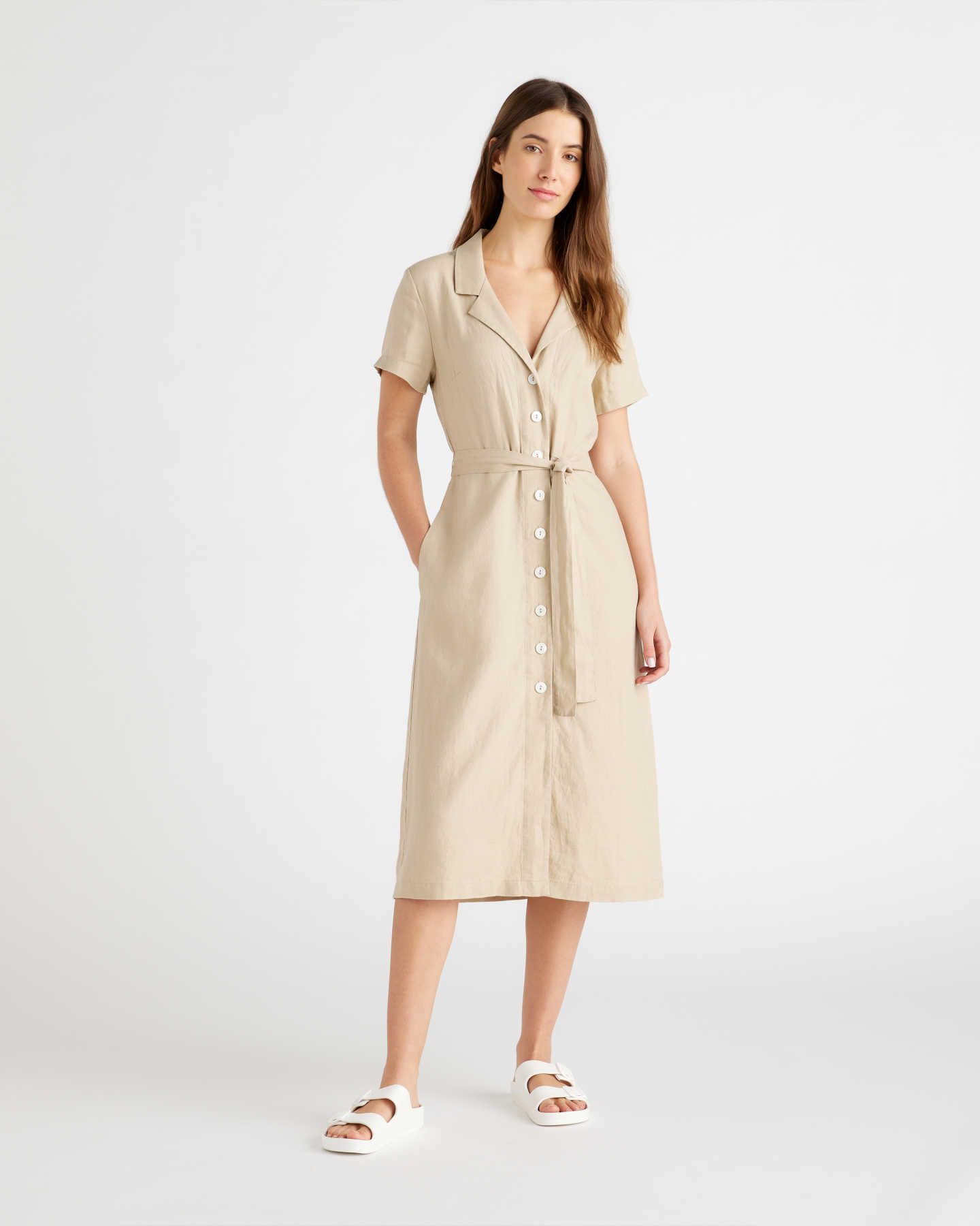 100% Organic Linen Short Sleeve Dress | Quince