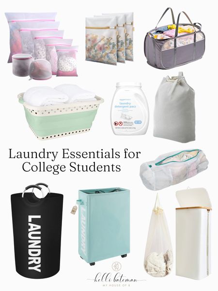Laundry Essentials for college students. Laundry hampers, collapsible laundry baskets, laundry bag, laundry pods, delicate mesh wash bags. 

#LTKhome #LTKunder100 #LTKFind