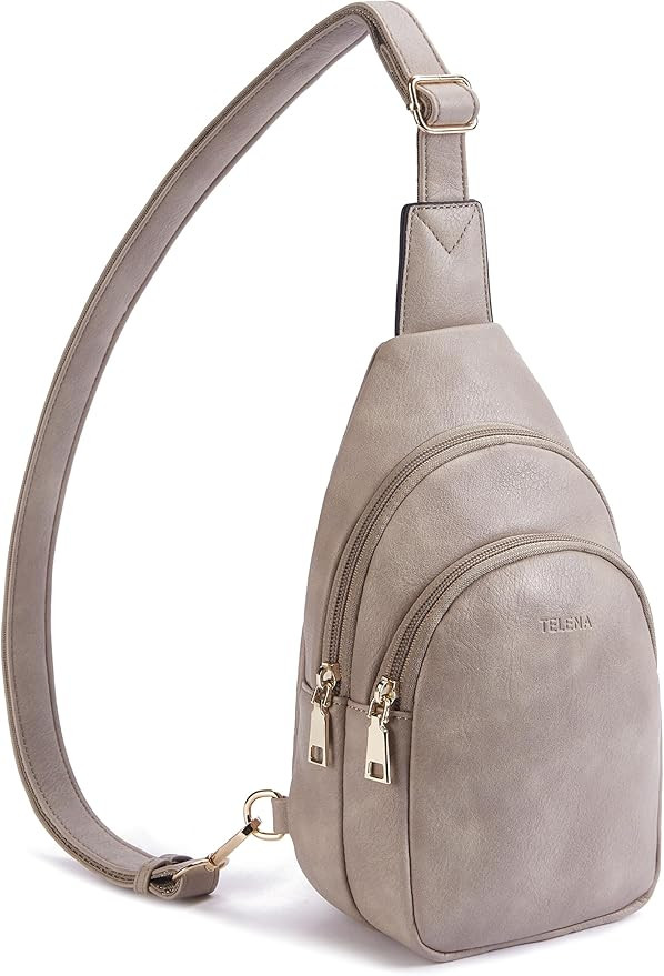 Telena Small Sling Bag for Women Leather Crossbody Fanny Packs Chest Bag for Women | Amazon (US)
