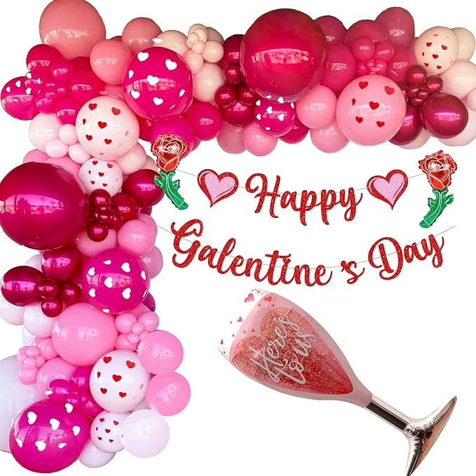 98 PCS Galentines Day Decorations Galentines Day Balloons Arch Garland Galentines Day Banner Vale... | Amazon (US)