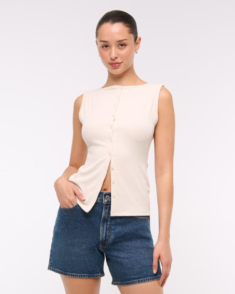 Women's Slash Button-Through Top | Women's New Arrivals | Abercrombie.com | Abercrombie & Fitch (US)