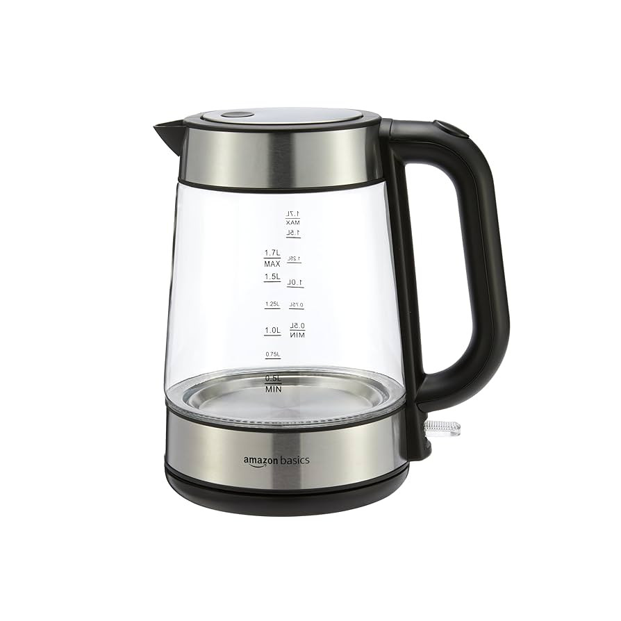 Amazon Basics Electric Kettle with Glass Carafe for Tea and Coffee, BPA-Free, Fast Boiling, Auto ... | Amazon (US)