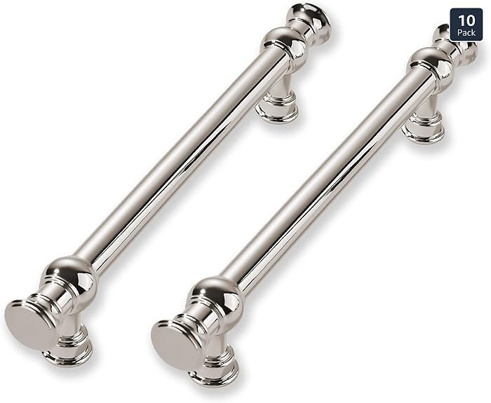 10 Pack 5 Inch Hole Center Polished Nickel Cabinet Pulls-Heavy Duty Solid Cabinet Handles Suitabl... | Amazon (US)