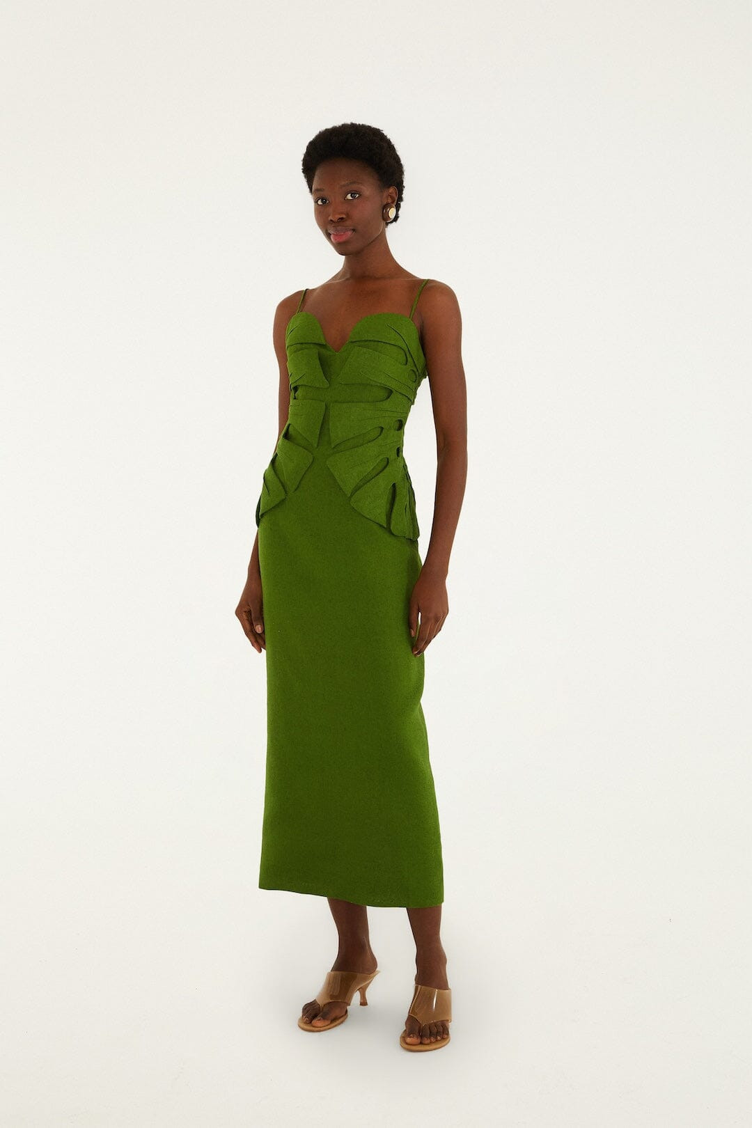 Green Monstera Leaf Sleeveless Maxi Dress Red Sleeveless Euroflax | FARM Rio | FarmRio (US)