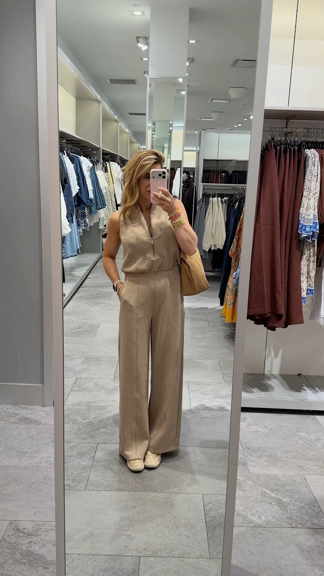 Today’s weekend outfit. This jumpsuit is THE perfect piece in my opinion. So soft and comfortable. The back is designed open so you don’t have to take the whole thing off for bathroom breaks. SO smart.👏🏼 @Spanx 

Spring outfits 2026, loungewear, travel outfits, spanx, casual weekend outfits

#LTKdayinmylife #LTKootd #LTKOver40