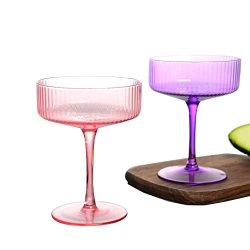 whatAmug Margarita Glass Set of 2 for Champagne, Specialty Cocktail Glasses, Goblet Glasses, Coup... | Amazon (US)