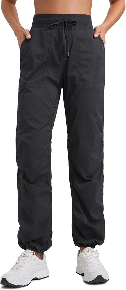 CRZ YOGA Lightweight Workout Pants for Women Casual Ruched Straight Leg Pants Work Gym Athletic P... | Amazon (US)